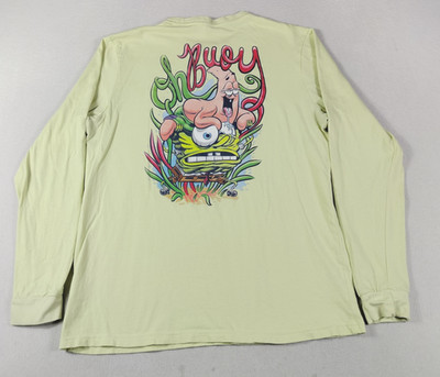 H&M SpongeBob Shirt Mens Large Yellow Oh Buoy Patrick Long Sleeve Graphic Tee