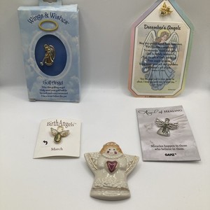 Lot Of 5 New Used Mixed Christian Religious Angel Pins