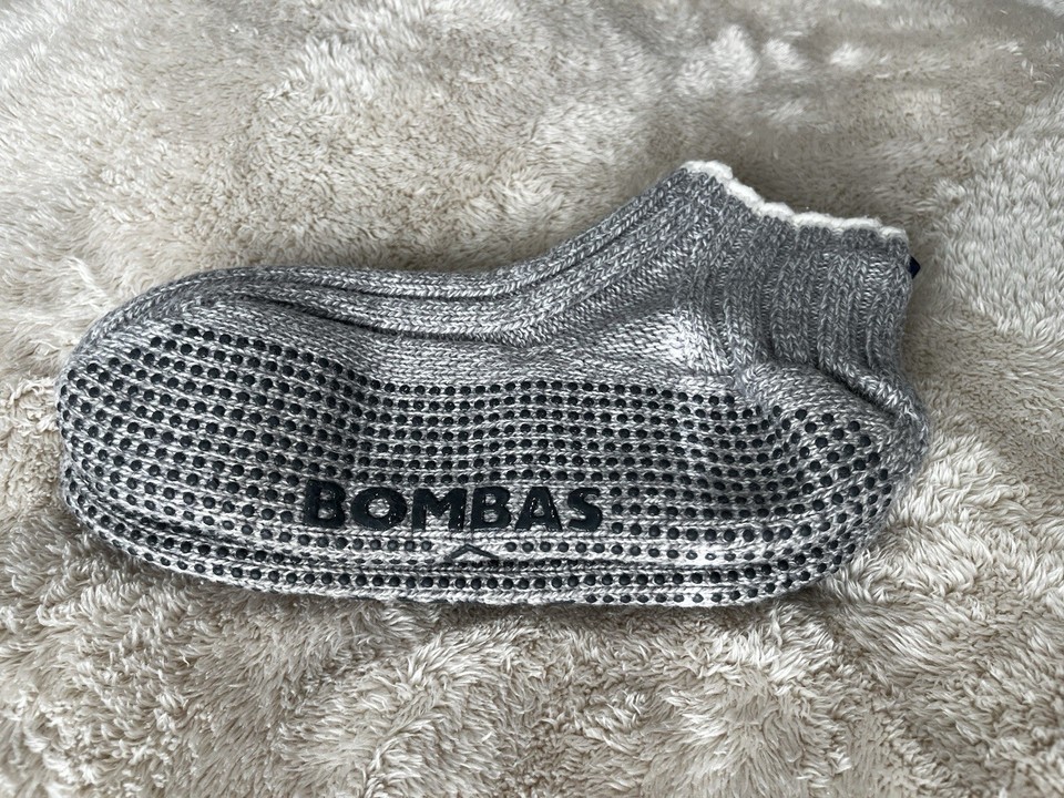 Bombas Gray Gripper Slippers House Shoes Socks Size L eBay
