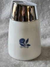 Corning Cornflower Blue Santa Barbara Dispenser Sugar Shaker Milk Glass Chrome