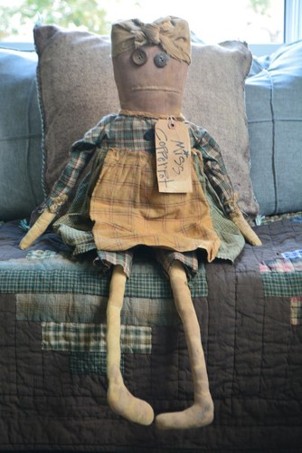  ~ Miss Copperpot ~ Handmade Primitive Large Rag Cloth Doll 34"