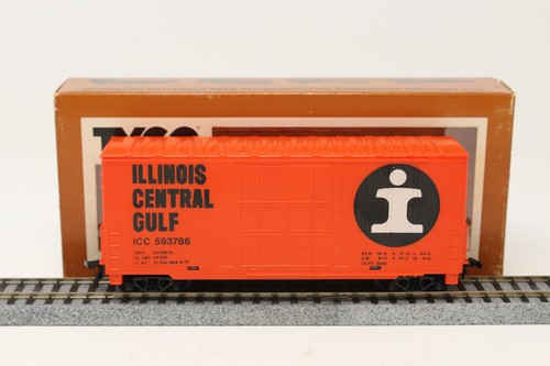 HO Tyco 371-C 40' Hi-Cube Box Car Illinois Central Gulf ICC 593786 rot