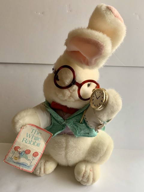alice in wonderland white rabbit stuffed animal