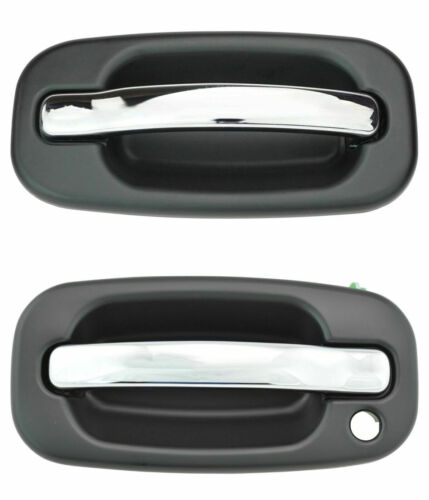 NEW Front Outside Door Handles Set Chrome No Keyhole for 99-06 Silverado Sierra  - Picture 1 of 9
