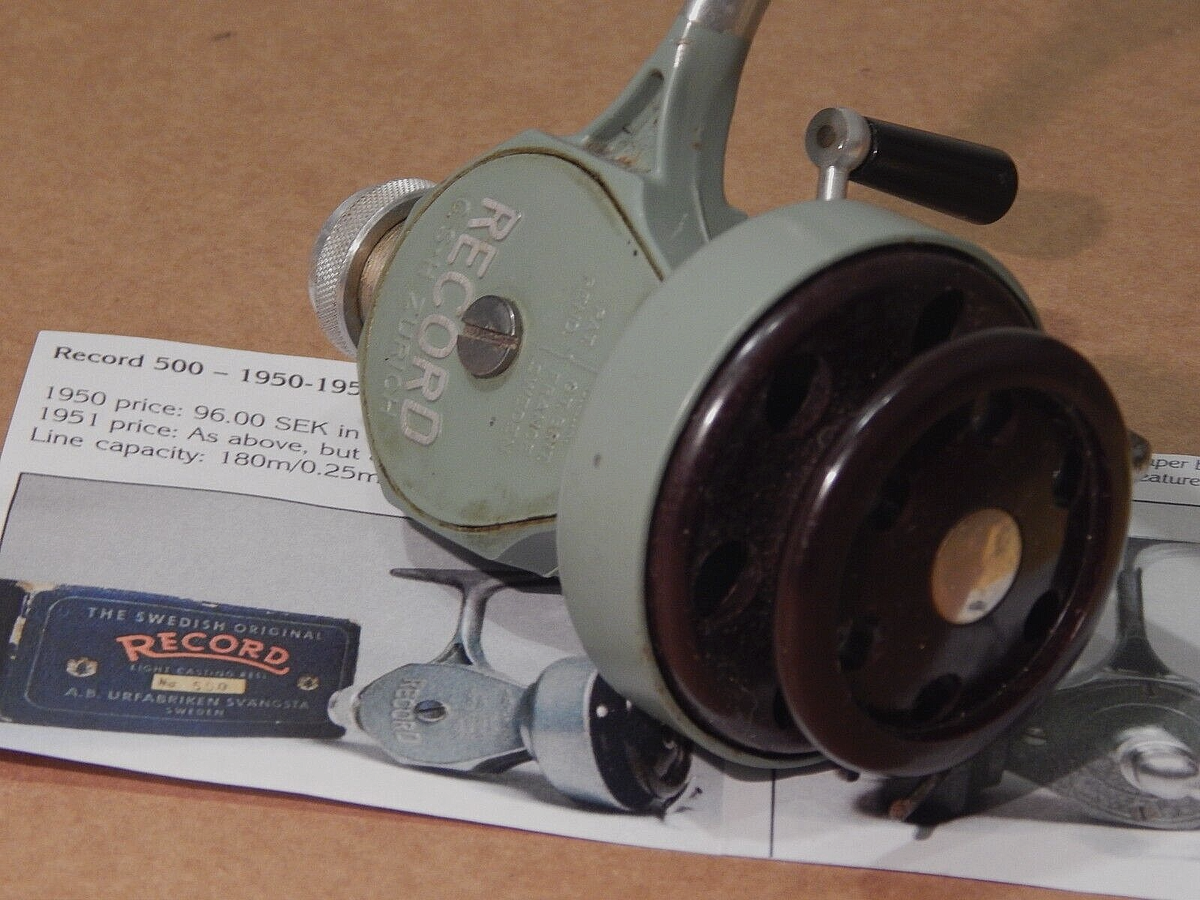 Early 50's ABU vintage Record 500 half-bail Swiss-made spinning