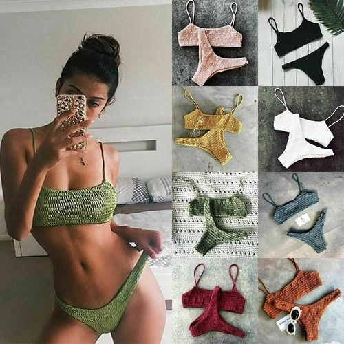 Bandeau Bikini Set Sexy 2 Teiler Bademode Badeanzug Schwimmanzug für Frauen - Bild 5 von 27