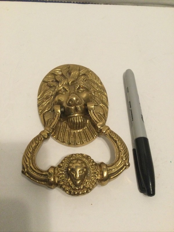 Lion Brass Door Knocker NO plate Preowned