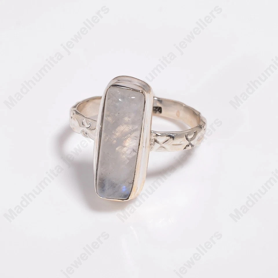 Rainbow Moonstone Ring, 925 Sterling Silver Handmade Ring, Women Jewelry Ring - Image 4 of 4
