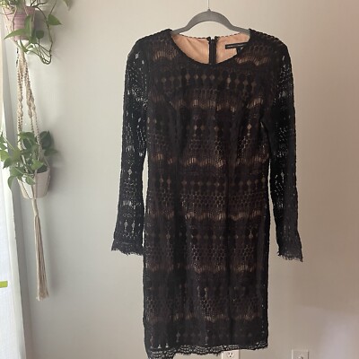 white house black market lace dress White House Black Market Black Crochet Halter Dress Size 4 –  alineconsignment
