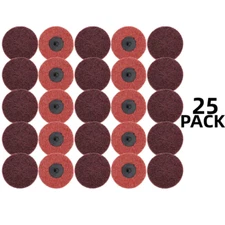 25PC 3" Medium Surface Conditioning Roll Lock Sanding Disc for Die Grinder Drill