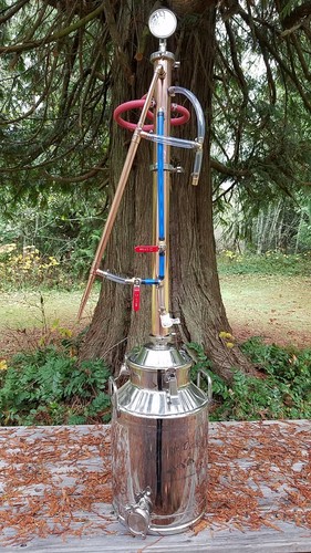 Copper Moonshine Still Distiller Reflux Column - 2 Piece Column 2"