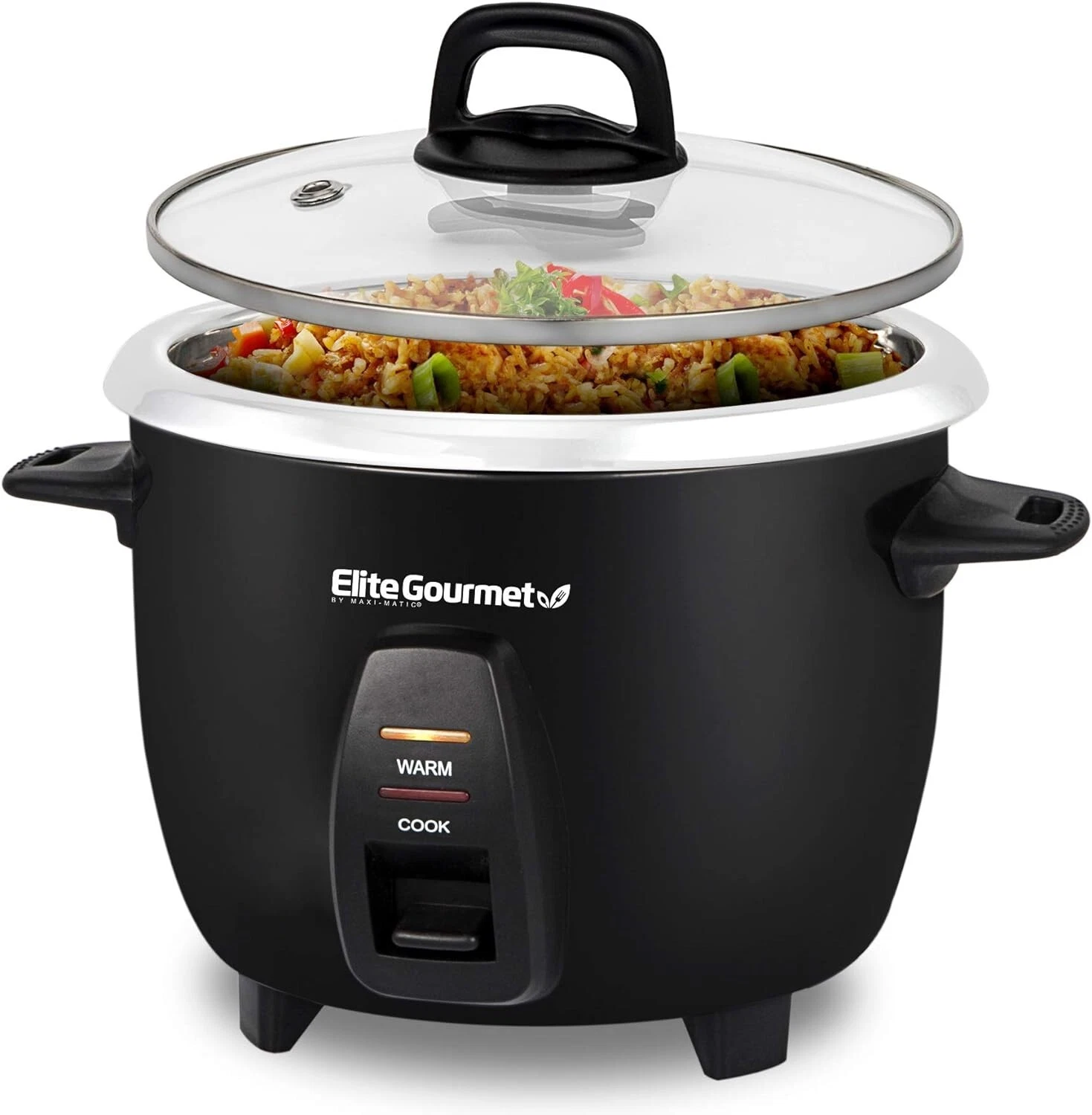 Elite Gourmet Electric Rice Cooker with Stainless Steel Inner Pot 10 cups Cooked