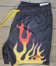 New Nike Mens Sportwear Woven Flow Americana Shorts Flames DV9628-010 Sz Small