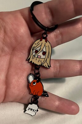 Chibi Power Metal Soft Enamel Chainsaw Man Keychain Tiered 