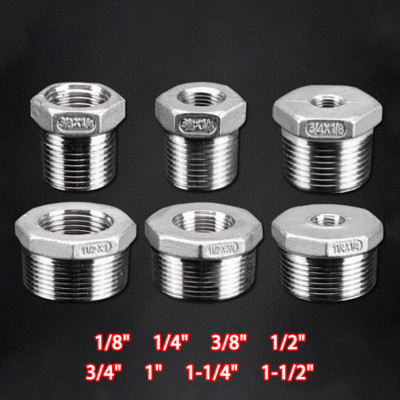 304 SS Male to Female BSP Threaded Reducing Bush Adapter Pipe Reducer Fitting
