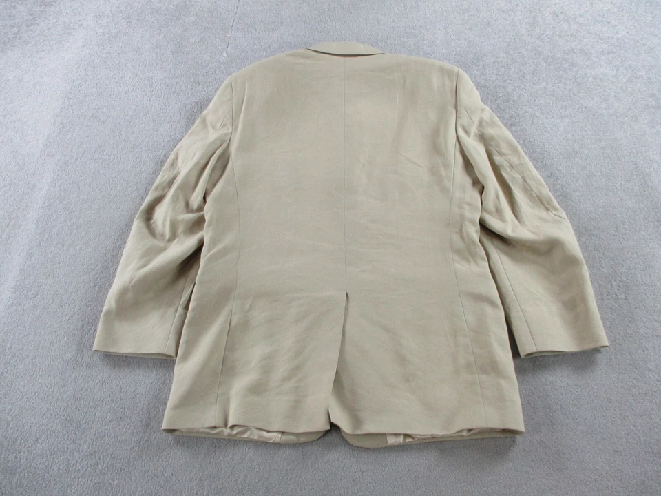 J Crew Jacket Mens 40 Khaki Tan Irish Linen Oarsman Blazer Sport Coat USA Made - Image 3 of 4