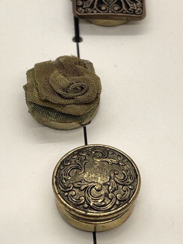 Juego de 6 fundas de botones vintage nony de Nueva York-6 elegantes, color perla, óvalos, círculo, corazón - Imagen 4 de 8