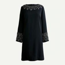 NWT J. Crew Embellished long-sleeve shift dress Sz 4