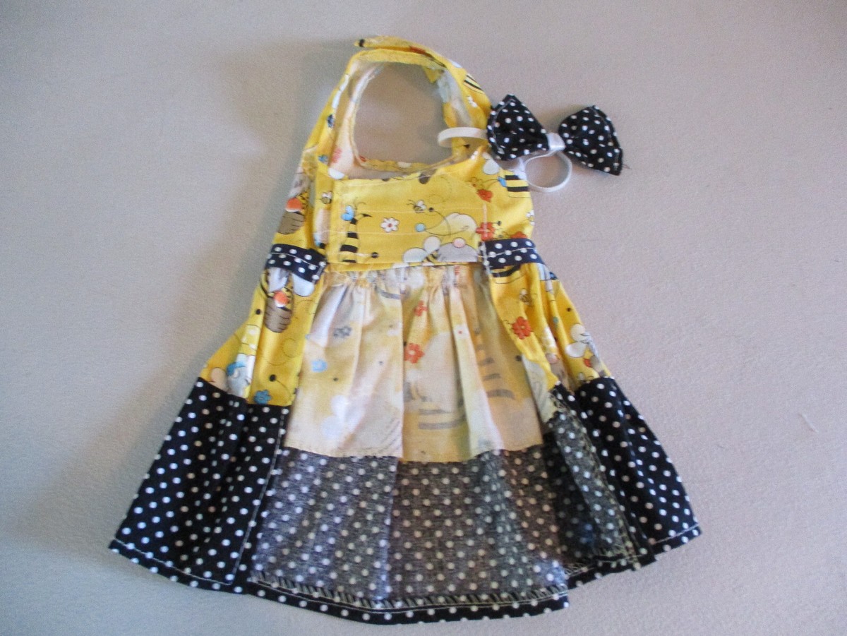 XS dog dress [bees nome] cotton handmade | eBay
