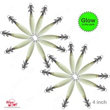 20pcs Fish WOW!® 4" Fishing GLOW Squid Jigs 4 inch Cuttlefish Terminal bait NEW