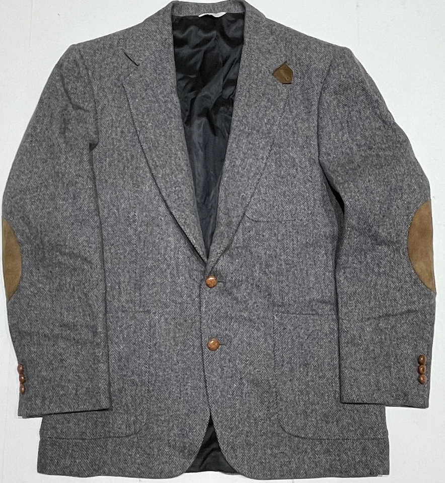 Chaqueta de tiro Orvis EE. UU. Action Back Mancha Tweed parche en el codo para hombre 42L 42 L A6 Foto 2 de 4