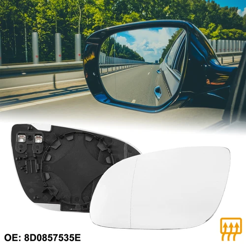 Rearview Driver Side Heated Mirror Glass for Audi A8 Quattro S8 White Glass
