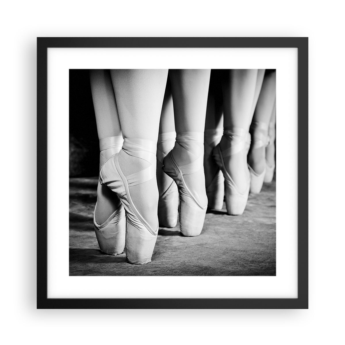 Cuadro Poster de Pared 40x40cm Póster Marco Zapatillas De Ballet Pies Danza Art