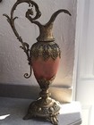 Spooky! Vintage decorative urn ornate metal gold and orange — photo 2