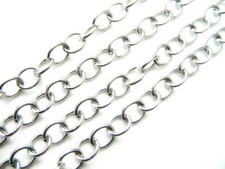 Edelstahl Metallkette Schmuckkette Gliederkette Kreuzkette Meterware 5,2x6,x1mm
