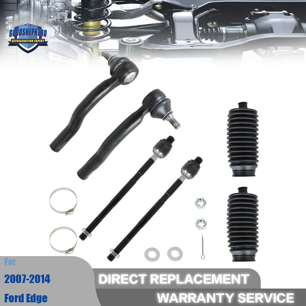 6-Piece Tie Rod End & Bellow Boots Kit For Ford Mustang 2005-2010 – Front Left & Right