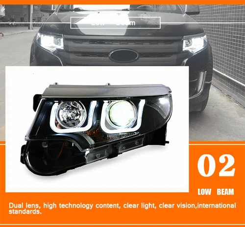 For Ford Edge 2011-2014 HID Headlight Assembly LED DRL yellow Turn Signal - Picture 3 of 13