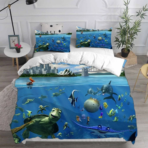 Kids 3D Finding Nemo Bedding Set Bedroom Duvet Cover Single Double Pillowcase - Picture 8 of 11