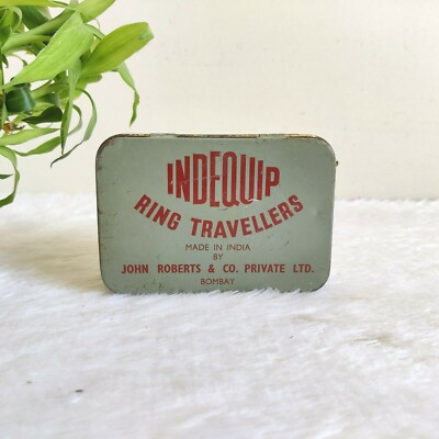 1940s Vintage John Roberts Co Indequip Ring Reisende Litho Dose Box Selten TB866