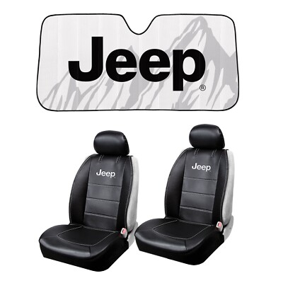 New JEEP LOGO Car Truck Front Sideless Seat Covers
