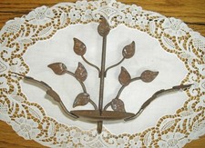 Vintage Wrought Iron Floral Leaf Candle Holder / Decorative Sculpture — listing 4