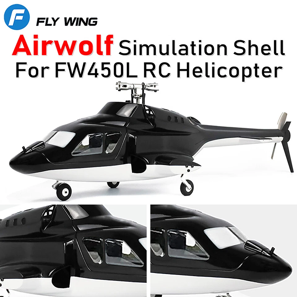 Fly Wing FW450L Airwolf Helicopter Fuselage Shell V2 V2.5 V3 Simulation RC Parts - Image 4 of 4