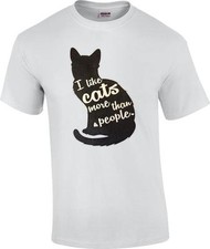 Funny I Like Cats More Than People Humor Novelty Cat T-Shirt