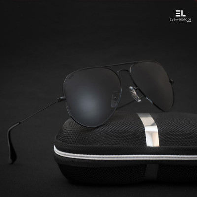 Eyewearlabs Polarized Raider Black Avaitor Men Sunglasses