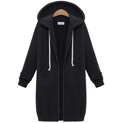 Hoodie Strickjacke Mantel Jacke Oberbekleidung Mantel Pullover Reißverschluss Kapuze Langarm - Bild 13 von 17