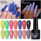 Reflective Top Coat Holographic Silver Diamond Nail UV LED Gel Polish Flash
