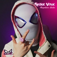 New Spider-Man: Across The Spider-Verse Gwen Stacy LED Eyes Mask Headgear Prop