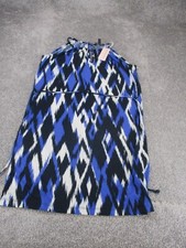 Banana Republic Shift Dress Womens Xs Petites Black Print Sleeveless NEW
