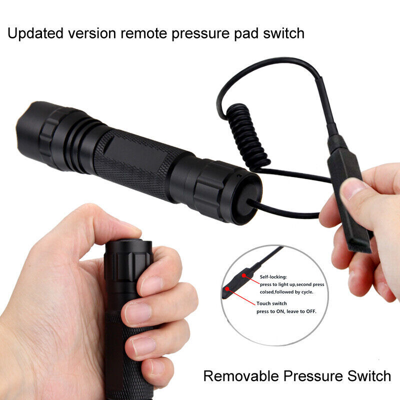 90000Lumens LED Flashlight Torch Zoomable Rechargeable Rifle Hunting Scope Mount