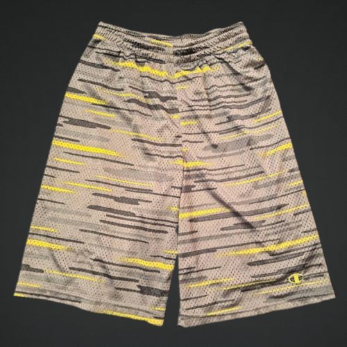 Big Boys Size Large "Champion" Basketball Athletic Shorts Gray & Yellow  - Picture 1 of 6