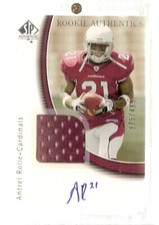 A2829- 2005 SP Authentic #239 Antrel Rolle JSY RC Auto Jersey /499 