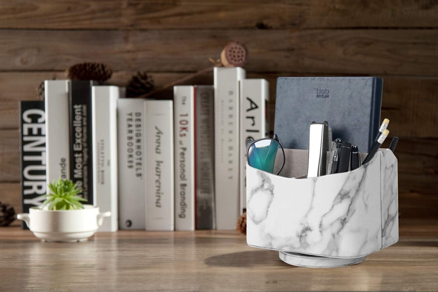 HofferRuffer Spinning Remote Control Holder, Controller White,Grey 