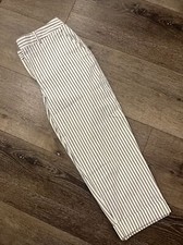 Vtg Talbots Petites Stretch Cropped Pinstripe Pants Size 10 Brown Ivory EUC