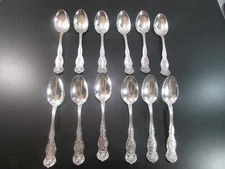12- Wm Rogers Mfg Co Antique Silver Plate “Eagle” Series State Seal Spoons