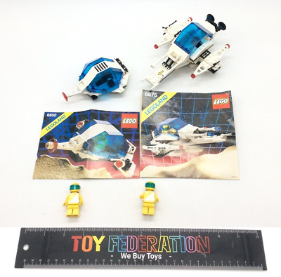 LEGO Space 6850 & 6875 - Auxiliary Patroller & Hovercraft Lot of 2 - Incomplete