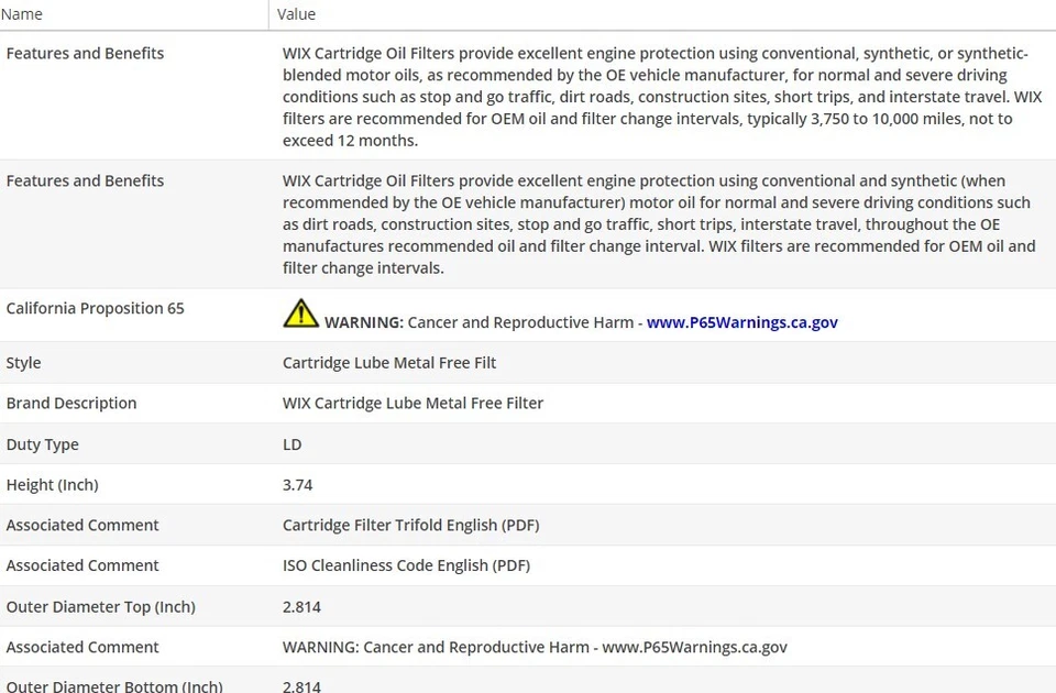 Filtro de óleo do motor fabricante WIX para MERCEDES-BENZ ML350 2010-2015 V6-3.0L - Imagem 3 de 4